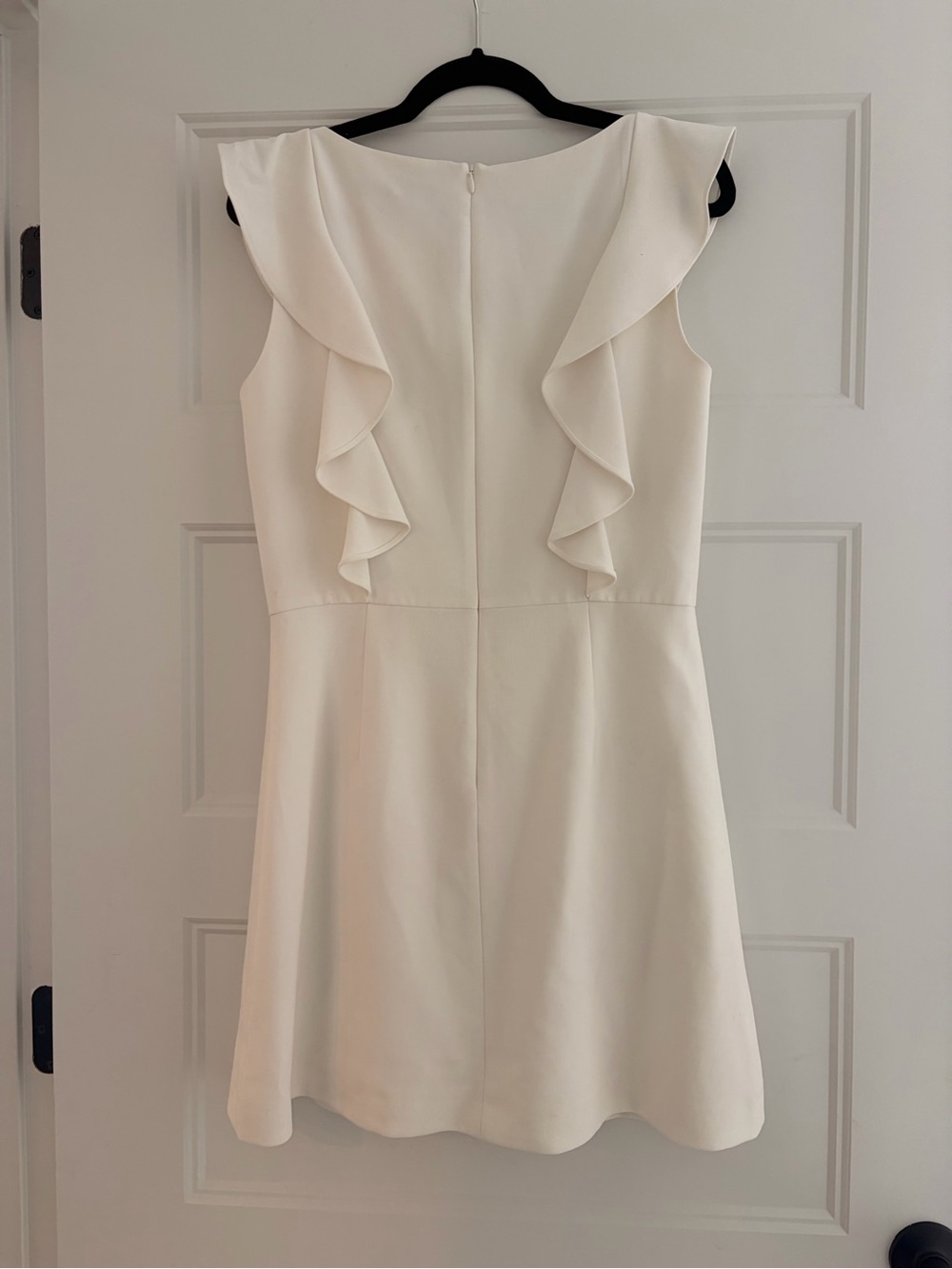 French Connection Cream Ruffle-Front Mini Dress - Picture 4 of 6